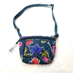 Vera Bradley Fanny Pack Hip Bag Crossbody Falling Flowers Green Quilted NEW